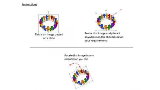 Business Strategy Execution 3d Team Standing Together Circle Concept Statement