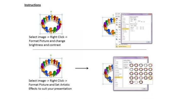 Business Strategy Execution 3d Team Standing Together Circle Concept Statement