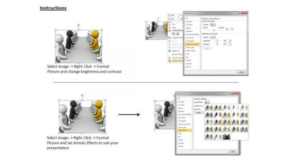 Business Strategy Formulation 3d Illustration Of Formal Teams Debate Concept Statement