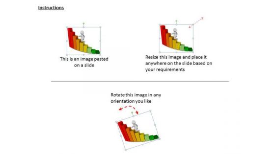 Business Strategy Implementation 3d Man Rising With Graph Concept