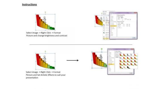 Business Strategy Implementation 3d Man Rising With Graph Concept