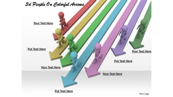 Business Strategy Model 3d People On Colorful Arrows Concepts