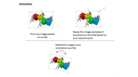 Business Strategy Plan Template 3d Illustration Of Team Work Character Models