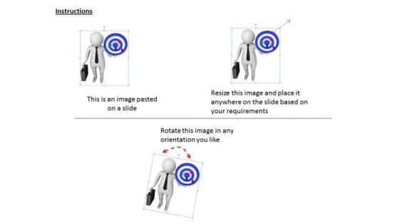 Business Strategy Plan Template 3d Man Focus On Specific Target Concept Statement