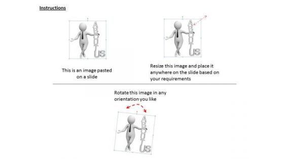 Business Strategy Plan Template 3d Man Standing With About Characters