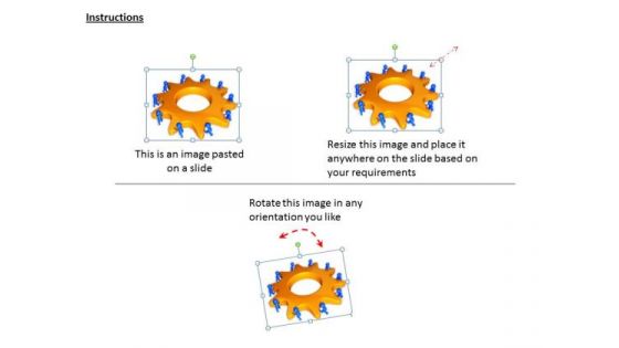Business Strategy Plan Template 3d People Turning Gear Character Modeling