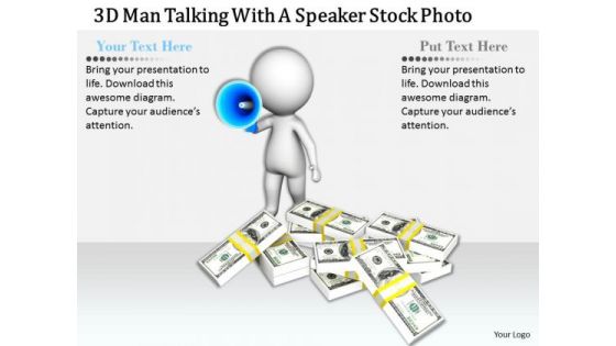 Business Strategy Planning 3d Man Talking With Speaker Stock Photo Character Models