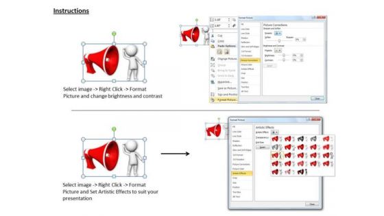 Business Strategy Planning 3d Man With Megaphone Concept