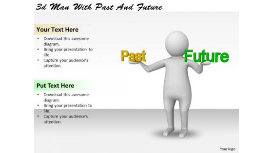 Business Strategy Planning 3d Man With Past And Future Character