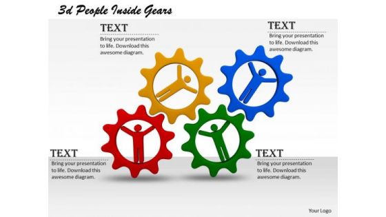 Business Strategy Planning 3d People Inside Gears Concept Statement