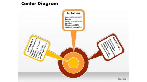 Business Strategy PowerPoint Templates Business Three Factors Linked To Center Diagram Ppt Slides