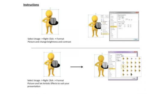 Business Strategy Process 3d Brainy Man Cartoon Character