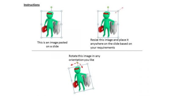 Business Strategy Process 3d Doctor With Big Tooth Character Models