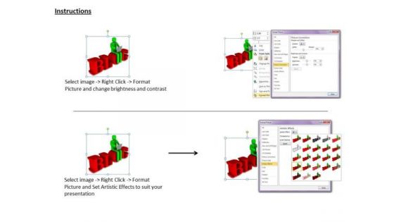 Business Strategy Process 3d Green Man On Red Blog Character Models