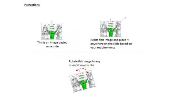 Business Strategy Process 3d Man Catches Attention Of Crowd Adaptable Concepts