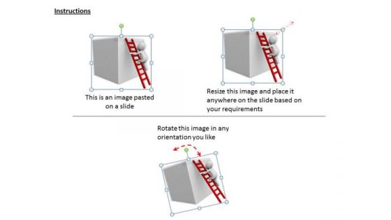 Business Strategy Process 3d Successful Man On Ladder Characters