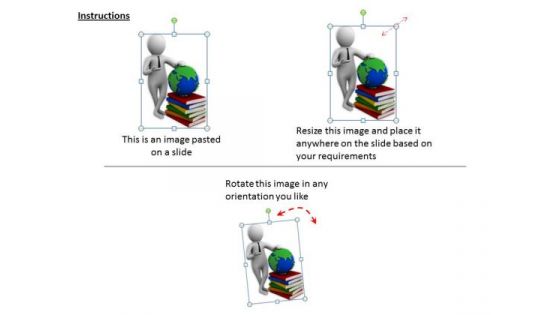 Business Strategy Review 3d Image Of Global Education Character Models