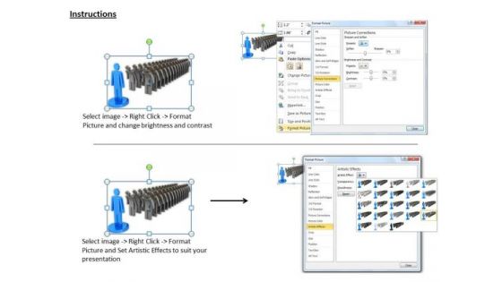 Business Strategy Review 3d Leader Different From Crowd Concept