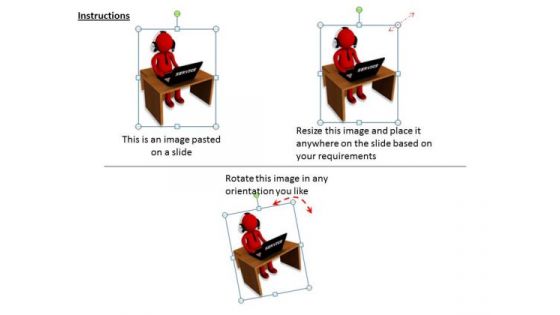 Business Strategy Review 3d Man On Service Desk Character Models