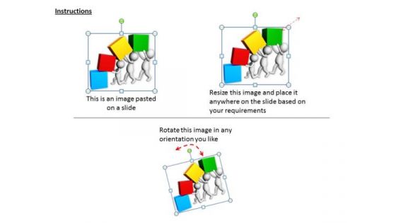 Business Strategy Review 3d Team Arranging Cubes Concepts
