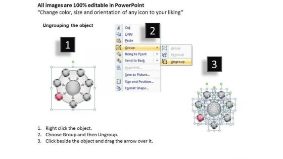 Business Strategy Review 7 Stages Interconnected Process PowerPoint