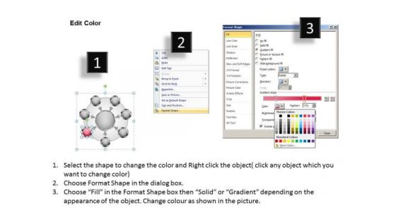 Business Strategy Review 7 Stages Interconnected Process PowerPoint