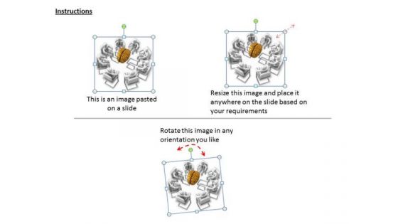 Business Unit Strategy 3d Illustration Of Team Around Brain Concept