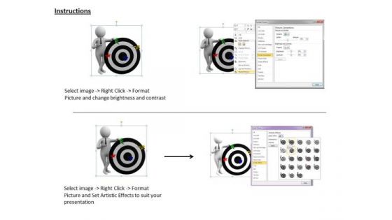 Business Unit Strategy 3d Man Explaining Goals And Target Characters