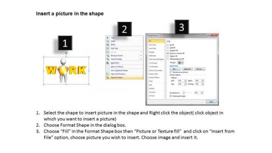 Business Use Case Diagram 3d Man With Work PowerPoint Slides