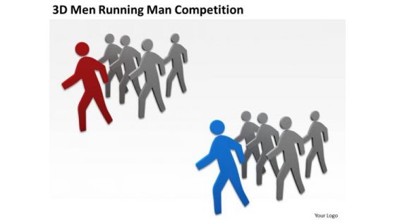 Business Use Case Diagram 3d Men Running Man Competition PowerPoint Templates