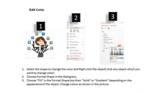 Business Woman With Multitasking Concept PowerPoint Template