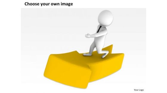 Business Workflow Diagram 3d Man On The Arrow PowerPoint Slides