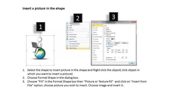 Business Workflow Diagram Sitting On World Globe PowerPoint Templates Ppt Backgrounds For Slides
