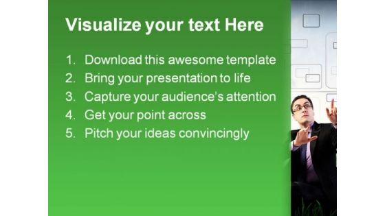 Businessman Digitizing Metaphor PowerPoint Themes And PowerPoint Slides 0411