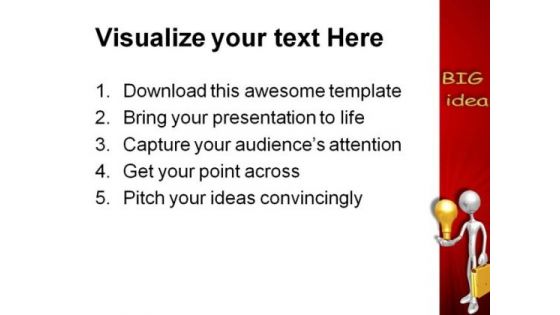 Businessman Holding Lightbulb Business PowerPoint Themes And PowerPoint Slides 0611