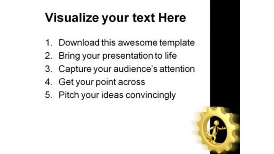 Businessman In Gears Industrial PowerPoint Themes And PowerPoint Slides 0411