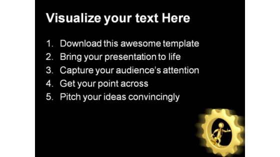 Businessman In Gears Industrial PowerPoint Themes And PowerPoint Slides 0411