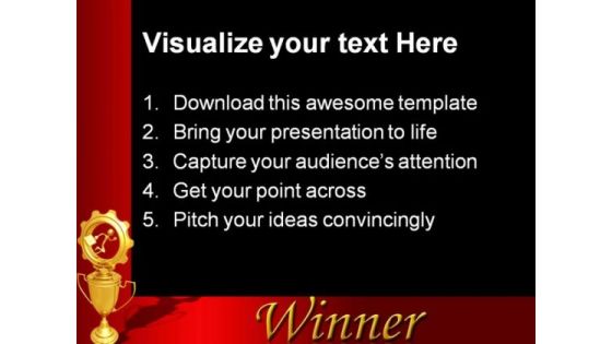 Businessman Running On Trophy Competition PowerPoint Templates And PowerPoint Backgrounds 0511