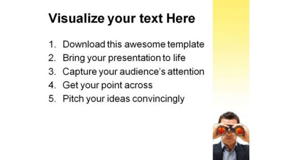 Businessman Search People PowerPoint Template 1010