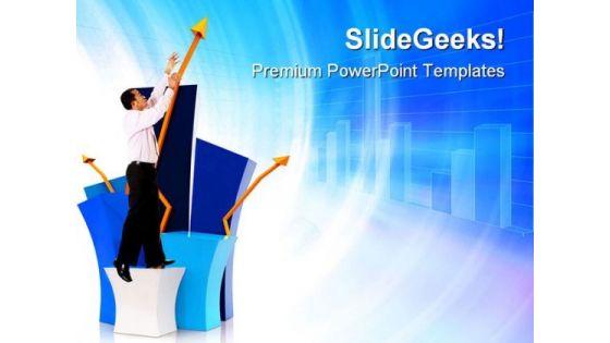 Businessman With Graph Success PowerPoint Templates And PowerPoint Backgrounds 1011