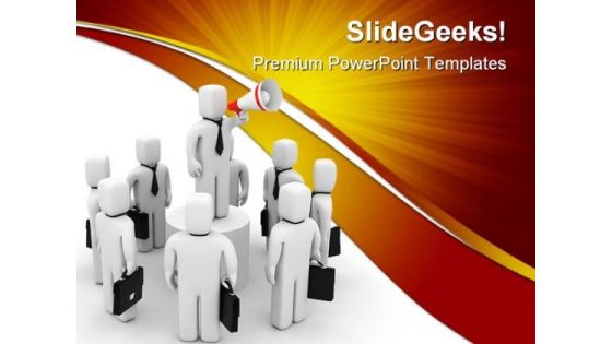 Businessmen Communication Leadership PowerPoint Templates And PowerPoint Backgrounds 0511