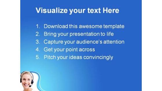 Businesswoman Communication PowerPoint Themes And PowerPoint Slides 0711