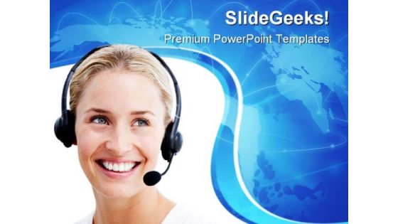 Businesswoman Communication PowerPoint Themes And PowerPoint Slides 0711