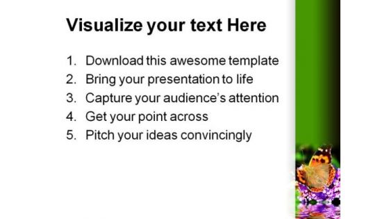 Butterfly On Flower Beauty PowerPoint Themes And PowerPoint Slides 0211