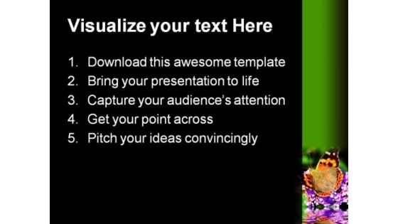 Butterfly On Flower Beauty PowerPoint Themes And PowerPoint Slides 0211