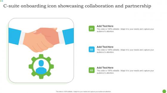 C Suite Onboarding Icon Showcasing Collaboration And Partnership Clipart Pdf