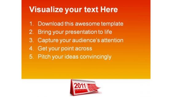 Calendar 2011 Future PowerPoint Backgrounds And Templates 0111