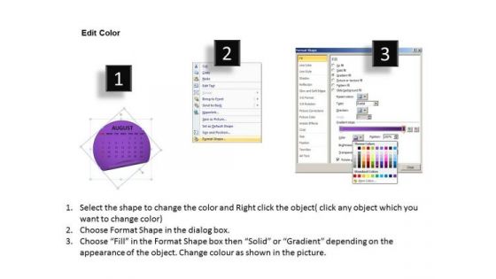 Calendar 2013 August PowerPoint Slides Ppt Templates