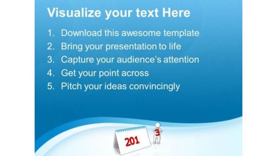 Calendar With 2013 New Year Concept PowerPoint Templates Ppt Backgrounds For Slides 1212