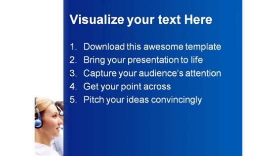 Call Center Executives Business PowerPoint Themes And PowerPoint Slides 0511